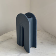 Load image into Gallery viewer, Artifact Home www.artifacthome.ca Navy blue ceramic arch vase home decor inspired by nordic aesthetics