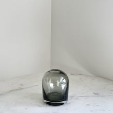 Load image into Gallery viewer, Artifact Home www.artifacthome.ca Mouth blown and handblown smoke grey glass bud vase Scandinavian and nordic home decor