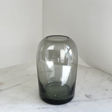 Load image into Gallery viewer, Artifact Home www.artifacthome.ca Mouth blown and handblown round smoke grey glass vase home decor Scandinavian home style
