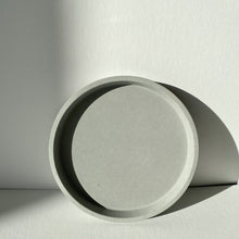 Load image into Gallery viewer, Artifact Home www.artifacthome.ca  Grey round concrete tray minimalist home decor