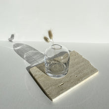 Load image into Gallery viewer, Mouth blown and handblown clear glass bud vase home decor with bunny tails