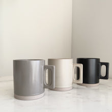 Load image into Gallery viewer, Artifact Home www.artifacthome.ca Black, grey, beige matte porcelain coffee mug minimalist drinkware homeware