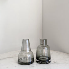 Load image into Gallery viewer, Artifact Home www.artifacthome.ca Mouth blown and handblown smoke grey glass vase home decor Scandinavian style
