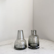 Load image into Gallery viewer, Artifact Home www.artifacthome.ca Mouth blown and handblown smoke grey glass vase home decor Scandinavian style