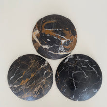 Load image into Gallery viewer, Round Portoro Black Marble Incense Holder by Artifact Home www.artifacthome.ca