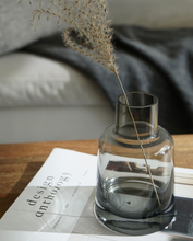 Load image into Gallery viewer, Artifact Home www.artifacthome.ca Mouth blown and handblown smoke grey glass vase home decor Scandinavian style