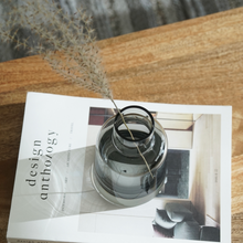 Load image into Gallery viewer, Artifact Home www.artifacthome.ca Mouth blown and handblown smoke grey glass vase home decor Scandinavian style