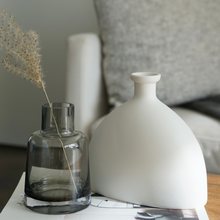 Load image into Gallery viewer, Artifact Home www.artifacthome.ca Mouth blown and handblown smoke grey glass vase home decor Scandinavian style