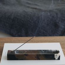 Load image into Gallery viewer, Portoro Gold Marble Incense Holder. Black Marble Incense Holder by Artifact Home www.artifacthome.ca
