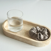 Load image into Gallery viewer, Oval Travertine Marble Tray by Artifact Home www.artifacthome.ca