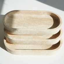 Load image into Gallery viewer, Oval Travertine Marble Tray by Artifact Home www.artifacthome.ca