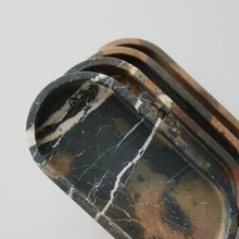 Load image into Gallery viewer, Artifact Home | Oval Portoro Gold Marble Tray. Black Marble Tray. www.artifacthome.ca