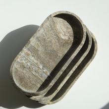 Load image into Gallery viewer, Oval Travertine Marble Tray by Artifact Home www.artifacthome.ca