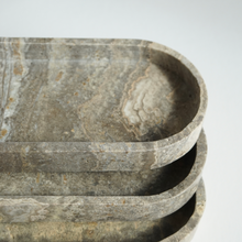Load image into Gallery viewer, Oval Travertine Marble Tray by Artifact Home www.artifacthome.ca