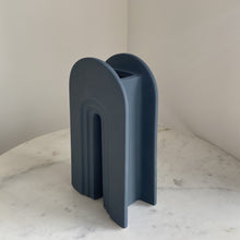 Load image into Gallery viewer, Artifact Home www.artifacthome.ca Navy blue ceramic arch vase home decor inspired by nordic aesthetics
