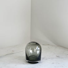 Load image into Gallery viewer, Artifact Home www.artifacthome.ca Mouth blown and handblown smoke grey glass bud vase Scandinavian and nordic home decor

