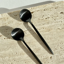 Load image into Gallery viewer, Artifact Home www.artifacthome.ca Stainless steel matte black spoons for coffee cappuccino and tea
