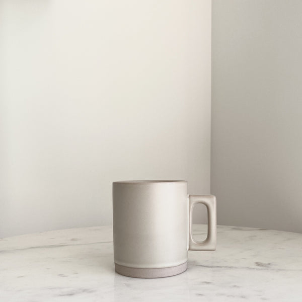 Artifact Home www.artifacthome.ca  Beige matte porcelain coffee mug minimalist drinkware homeware