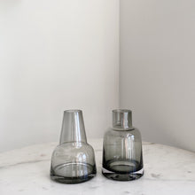 Load image into Gallery viewer, Artifact Home www.artifacthome.ca Mouth blown and handblown smoke grey glass vase home decor Scandinavian style
