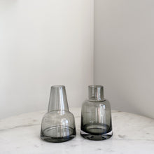 Load image into Gallery viewer, Artifact Home www.artifacthome.ca Mouth blown and handblown smoke grey glass vase home decor Scandinavian style
