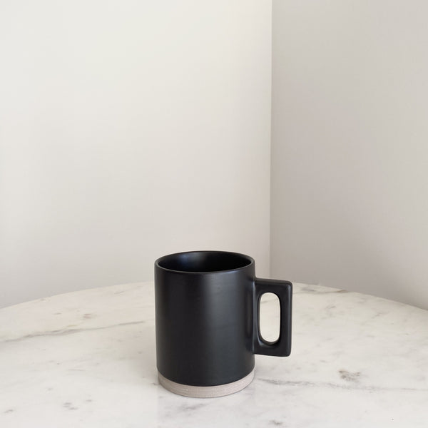 Artifact Home www.artifacthome.ca  Black matte porcelain coffee mug minimalist drinkware homeware