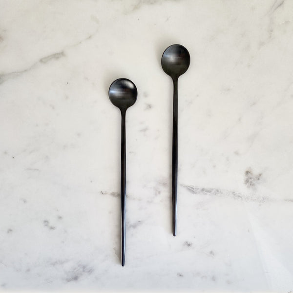 Artifact Home | Stainless steel matte black long stirring spoons coffee latte kitchenware tableware www.artifacthome.ca @artifacthome_