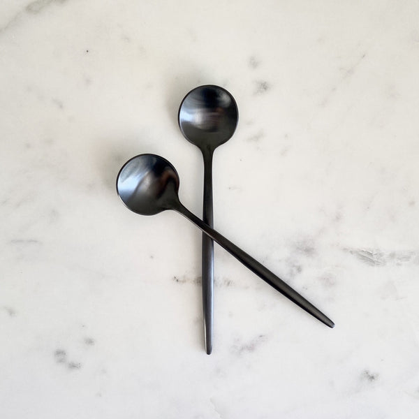 Artifact Home www.artifacthome.ca Stainless steel matte black spoons for coffee cappuccino and tea