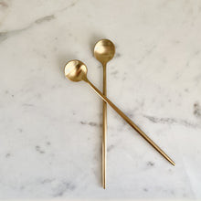 Load image into Gallery viewer, Artifact Home | Stainless steel matte gold long stirring spoons coffee latte kitchenware tableware www.artifacthome.ca @artifacthome_
