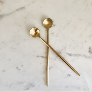 Artifact Home | Stainless steel matte gold long stirring spoons coffee latte kitchenware tableware www.artifacthome.ca @artifacthome_