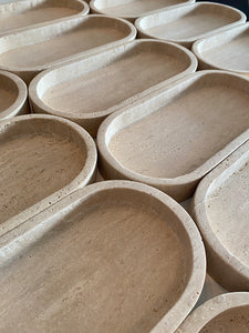 Oval Travertine Marble Tray by Artifact Home www.artifacthome.ca