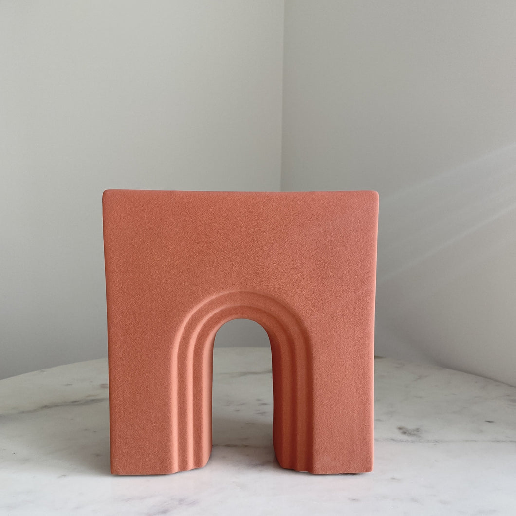 Artifact Home www.artifacthome.ca  Terracotta ceramic arch vase home decor inspired by nordic aesthetics
