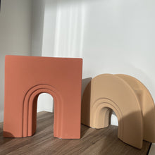 Load image into Gallery viewer, Artifact Home www.artifacthome.ca  Terracotta and beige ceramic arch vase home decor inspired by nordic aesthetics
