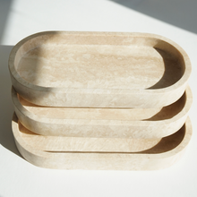Load image into Gallery viewer, Oval Travertine Marble Tray by Artifact Home www.artifacthome.ca
